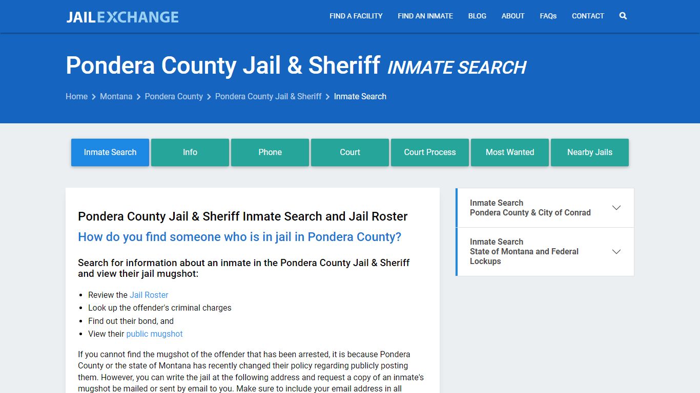 Pondera County Jail & Sheriff Inmate Search - Jail Exchange